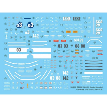 G-Rework CD-HL-GCRB Premium Decal for HG RGc-08S Gm Cannon (Rocket Bazook Type)
